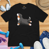 Berner Dog Themed Clothes & Attire - Funny Canine Tee Shirt & Outfit For Humans - Gifts for Dog Lovers & Owners - Yoga Pose T-Shirt - Black