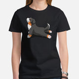 Berner Dog Themed Clothes & Attire - Funny Canine Tee Shirt & Outfit For Humans - Gifts for Dog Lovers & Owners - Yoga Pose T-Shirt - Black, Women