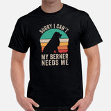 Berner Dog Themed Clothes & Attire - Funny Canine Tee Shirt & Outfit For Humans - Gifts for Dog Moms & Dads - My Berner Needs Me Shirt - Black, Men