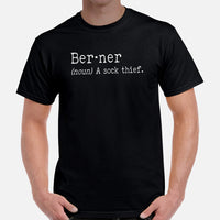 Bernese Mountain Dog Themed Clothes - Canine Tee Shirt For Humans - Presents for Dog Moms & Dads - Funny Berner Definition T-Shirt - Black, Men