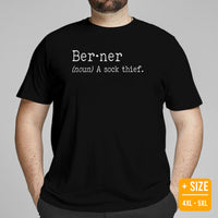 Bernese Mountain Dog Themed Clothes - Canine Tee Shirt For Humans - Presents for Dog Moms & Dads - Funny Berner Definition T-Shirt - Black, Plus Size