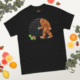 Bigfoot Walks Turtle Shirt - Mythical Cryptid Yeti, Sasquatch Shirt - Tortoise Tee for Wilderness Adventure Enthusiasts, Biologist - Black
