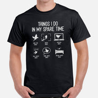 Camping & Bird Watching Shirt - Presents, Gift Ideas for Bird Lovers, Birdwatchers - Birding T-Shirt - Things I Do In My Spare Time T-Shirt -  Black, Men