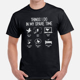 Camping & Bird Watching Shirt - Presents, Gift Ideas for Bird Lovers, Birdwatchers - Birding T-Shirt - Things I Do In My Spare Time T-Shirt -  Black, Men