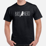 Bird Nerd T-Shirt - Nice Tits, Sparrow, Chickadee, Tufted Titmouse Birdwatching Shirt for Avian & Nature Lover, Outdoorsy Birder - Black, Men