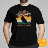 Camping & Bird Watching Shirt - Presents, Gift Ideas for Bird & Nature Lovers, Birdwatchers - Birding Shirt - Birds Make Me Happy T-Shirt - Black, Large Size for Overweight