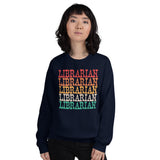 Bookish Sweatshirt - Cool & Unique Presents, Gift Ideas for Book Lovers, Readers, Bookworms - Reading Rainbow Merch - Librarian Sweatshirt - Navy, Women