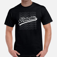 Bobcats Mascot T-Shirt - Game Day Tee - Football Fanatic Vintage Graphic Shirt: Retro Style, Ideal Gifts for Football Fans & Supporters - Black, Men