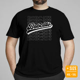 Bobcats Mascot T-Shirt - Game Day Tee - Football Fanatic Vintage Graphic Shirt: Retro Style, Ideal Gifts for Football Fans & Supporters - Black, Plus Size