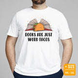 Bookish Taco Tuesday T-Shirt - Unique Presents, Gift Ideas for Book Lovers, Readers, Bookworms, Librarians - Books Are Just Word Tacos Tee - Large Size for Overweight