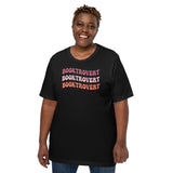 Bookish T-Shirt - Unique Presents, Gift Ideas for Book Lovers, Readers, Bookworms, Librarians - Booklovers Tee - Retro Booktrovert T-Shirt -  Black, Large Size for Overweight