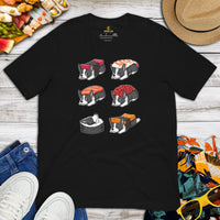 Border Collie Dog Themed Clothes & Attire - Funny Canine Tee Shirts For Humans - Gifts for Dog Moms, Dads & Lovers - Cute Sushi T-Shirt - Black