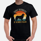 Border Collie Dog Themed Clothes - Canine Tee Shirts For Humans - Gifts for Dog Lovers - Easily Distracted By Border Collies T-Shirt - Black, Men
