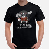 Border Collie Dog Themed Clothes - Canine Tee Shirts For Humans - Gifts for Dog Lovers - I Love My Books Like I Love My Coffee T-Shirt - Black, Men