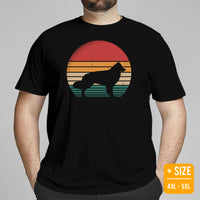 Border Collie Dog Themed Clothes - Canine Tee Shirts For Humans - Gifts for Dog Moms, Dads & Lovers - Vintage Sunset Inspired T-Shirt - Black, Plus Size