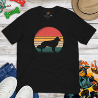 Border Collie Dog Themed Clothes - Canine Tee Shirts For Humans - Gifts for Dog Moms, Dads & Lovers - Vintage Sunset Inspired T-Shirt - Black