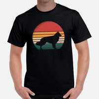 Border Collie Dog Themed Clothes - Canine Tee Shirts For Humans - Gifts for Dog Moms, Dads & Lovers - Vintage Sunset Inspired T-Shirt - Black, Men