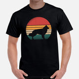 Border Collie Dog Themed Clothes - Canine Tee Shirts For Humans - Gifts for Dog Moms, Dads & Lovers - Vintage Sunset Inspired T-Shirt - Black, Men