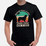 Border Collie Dog Themed Clothes - Funny Canine Tee Shirts For Humans - Gifts for Dog Lovers - Border Collies Heal The Soul T-Shirt - Black, Men