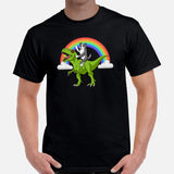 Border Collie Dog Themed Clothes - Funny Canine Tee Shirts For Humans - Gifts for Dog Lovers - Cute Border Collie Riding A T-Rex Shirt - Black, Men
