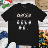 Border Collie Dog Themed Clothes - Funny Canine Tee Shirts For Humans - Gifts for Dog Lovers - Stubborn Border Collie Tricks T-Shirt - Black