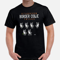 Border Collie Dog Themed Clothes - Funny Canine Tee Shirts For Humans - Gifts for Dog Lovers - Stubborn Border Collie Tricks T-Shirt - Black, Men