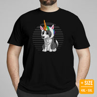 Border Collie Dog Themed Clothes - Unicorn Costume T-Shirt - Gifts for Dog Moms, Dads & Lovers - Funny Canine Tee Shirts For Humans - Black, Plus Size