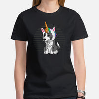 Border Collie Dog Themed Clothes - Unicorn Costume T-Shirt - Gifts for Dog Moms, Dads & Lovers - Funny Canine Tee Shirts For Humans - Black, Women