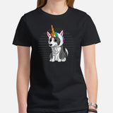 Border Collie Dog Themed Clothes - Unicorn Costume T-Shirt - Gifts for Dog Moms, Dads & Lovers - Funny Canine Tee Shirts For Humans - Black, Women