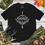 Bow Hunting T-Shirt - Gifts for Hunters, Archers - Buck Antlers Hunting Season Merch - Archery The Traditional Way Aztec Art Shirt - Black