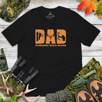 Bow Hunting T-Shirt - Gifts for Hunters, Archers - Deer & Buck Hunting Season Merch - Dad The Bow Hunter The Myth The Legend Shirt - Black