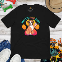 Boxer Dog Themed Clothes & Attire - Canine Tee Shirts For Humans - Gifts for Dog Moms, Dads & Lovers - Just Stay Paw-sitive T-Shirt - Black