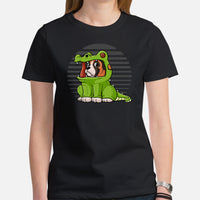 Border Collie Dog Themed Clothes - Alligator Costume T-Shirt - Gifts for Dog Moms, Dads & Lovers - Funny Canine Tee Shirts For Humans - Black, Women