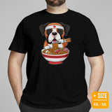 Boxer Dog Themed Clothes & Attire - Funny Canine Tee Shirts For Humans - Gifts for Dog Moms, Dads & Lovers - Cute Ramen Noodles T-Shirt - Black, Plus Size