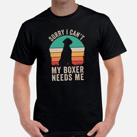 Boxer Dog Themed Clothes & Attire - Funny Canine Tee Shirts For Humans - Gifts for Dog Moms, Dads & Lovers - My Boxer Needs Me T-Shirt - Black, Men