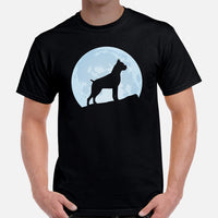 Boxer Dog Themed Clothes & Attire - Funny Canine Tee Shirts For Humans - Gifts for Dog Moms, Dads & Lovers - Over The Moon T-Shirt - Black, Men