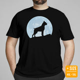 Boxer Dog Themed Clothes & Attire - Funny Canine Tee Shirts For Humans - Gifts for Dog Moms, Dads & Lovers - Over The Moon T-Shirt - Black, Plus Size