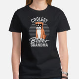 Boxer Dog Themed Clothes & Attire - Funny Canine Tee Shirts & Outfit For Humans - Gifts for Dog Lovers - Coolest Boxer Grandma T-Shirt - Black, Women