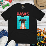 Boxer Dog Themed Clothes & Attire - Funny Canine Tee Shirts & Outfit For Humans - Gifts for Dog Moms, Dads & Lovers - The Paws T-Shirt - Black