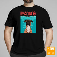 Boxer Dog Themed Clothes & Attire - Funny Canine Tee Shirts & Outfit For Humans - Gifts for Dog Moms, Dads & Lovers - The Paws T-Shirt - Black, Plus Size