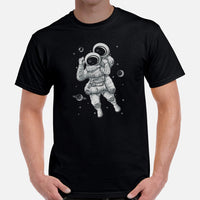 Brazillian Jiu Jitsu T-Shirt - BJJ, MMA Attire, Clothes, Outfit - Gifts for Fighters, Kungfu Lovers - Astronaut Choking In Space Tee - Black, Men