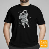 Brazillian Jiu Jitsu T-Shirt - BJJ, MMA Attire, Clothes, Outfit - Gifts for Fighters, Kungfu Lovers - Astronaut Choking In Space Tee - Black, Plus Size