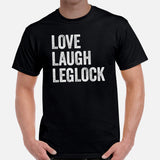 Brazillian Jiu Jitsu T-Shirt - BJJ, MMA Attire, Wear, Clothes, Outfit - Gifts for Fighters, Wrestlers - Funny Love Laugh Leglock Tee - Black, Men
