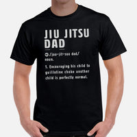 Brazillian Jiu Jitsu T-Shirt - BJJ, MMA Attire, Wear, Clothes, Outfit - Gifts for Fighters, Wrestlers - Jiu Jitsu Dad Definition Tee - Black, Men