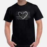 Deer T-Shirt - Buck Shirt - Gifts for Hunters, Outdoorsmen, Fishermen - 4th of July T-Shirt - American Flag Shirt - Antler And Hook T-Shirt - Black, Men