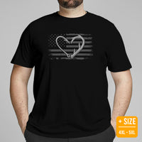 Deer T-Shirt - Buck Shirt - Gifts for Hunters, Outdoorsmen, Fishermen - 4th of July T-Shirt - American Flag Shirt - Antler And Hook T-Shirt - Black, Plus Size