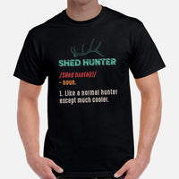 Buck & Deer Hunting T-Shirt - Gift for Hunter, Bow Hunter & Archer - Buck Antlers Hunting Season Shirt - Shed Hunter Definition Shirt - Black, Men
