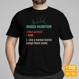Buck & Deer Hunting T-Shirt - Gift for Hunter, Bow Hunter & Archer - Buck Antlers Hunting Season Shirt - Shed Hunter Definition Shirt - Black, Plus Size