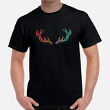 Buck & Deer Hunting T-Shirt - Gift for Hunter, Bow Hunter & Archer - Buck Hunting Season Tee - Shed Antlers Retro Aesthetic Shirt - Black, Men