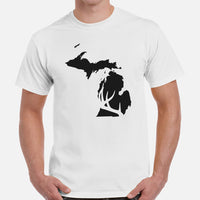 Deer T-Shirt - Buck Shirt - Gifts for Hunters, Outdoorsmen, Campers, Nature Lovers - Michigan T-Shirt - Deer Hunting Shirts - Antler Tee - White, Men